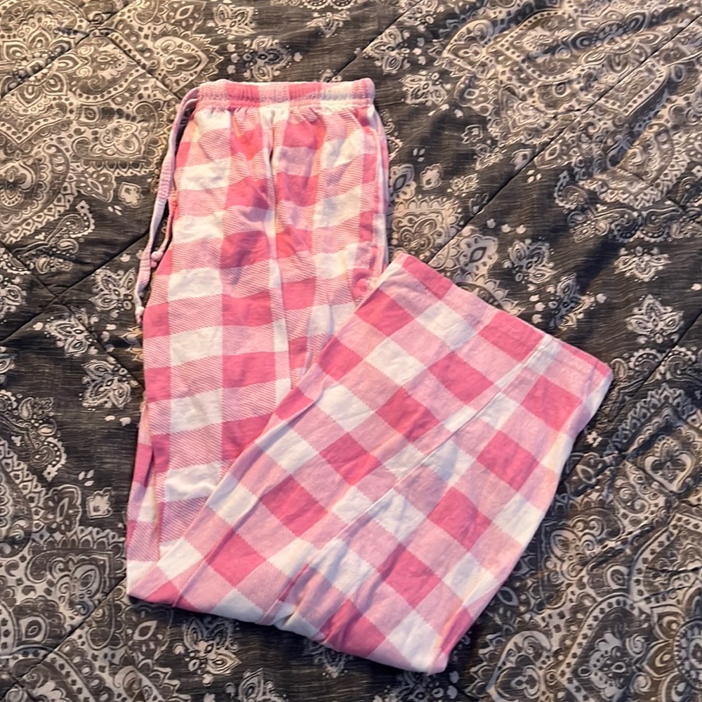 Just Love pink and white plaid pajama pants